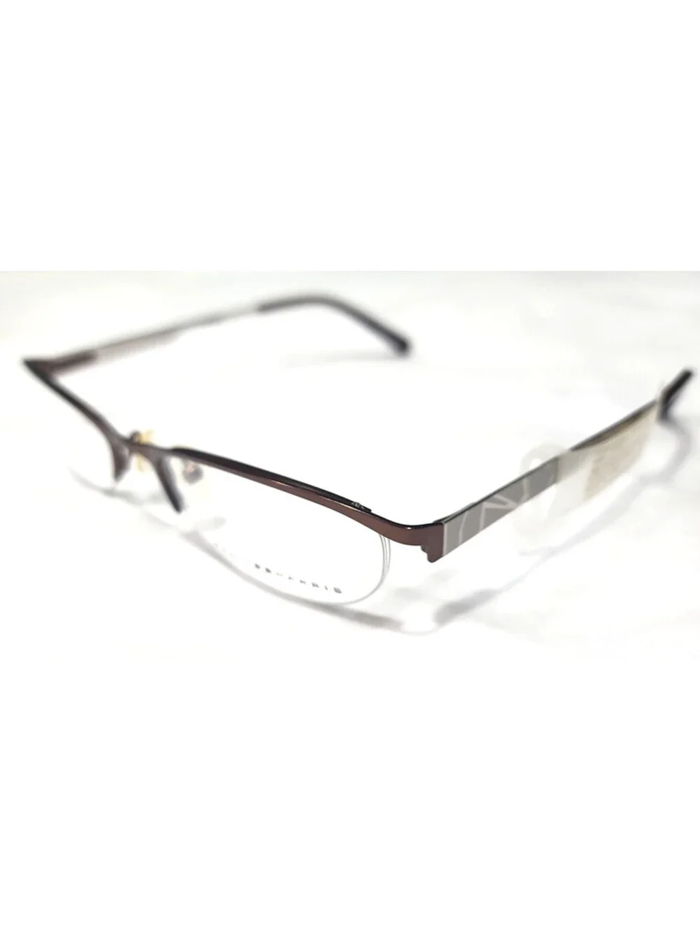 Scott Harris Europa 231 03 Brown Half Rim Oval Eyeglasses 52-18 135 Box Case